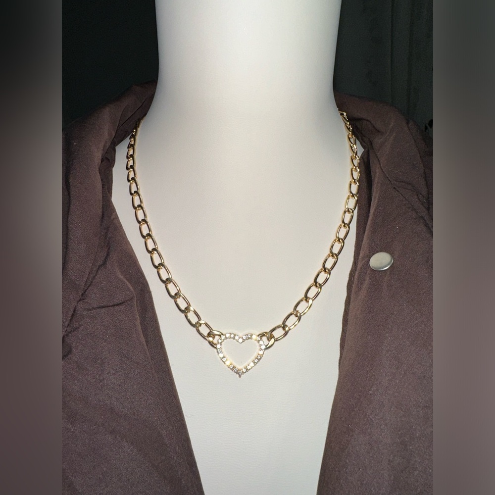 Yellow chain with heart pendant